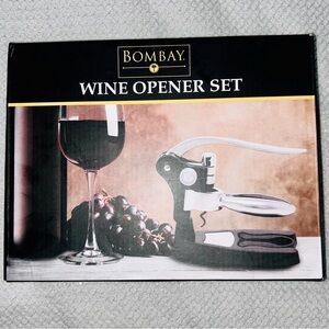 Bombay Elegant Black and Silver Wine Opener Set
